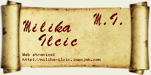 Milika Ilčić vizit kartica